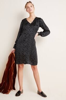 New Anthropologie Rachel Satin Tunic Dress by Velvet $208 SMALL Long Sleeve